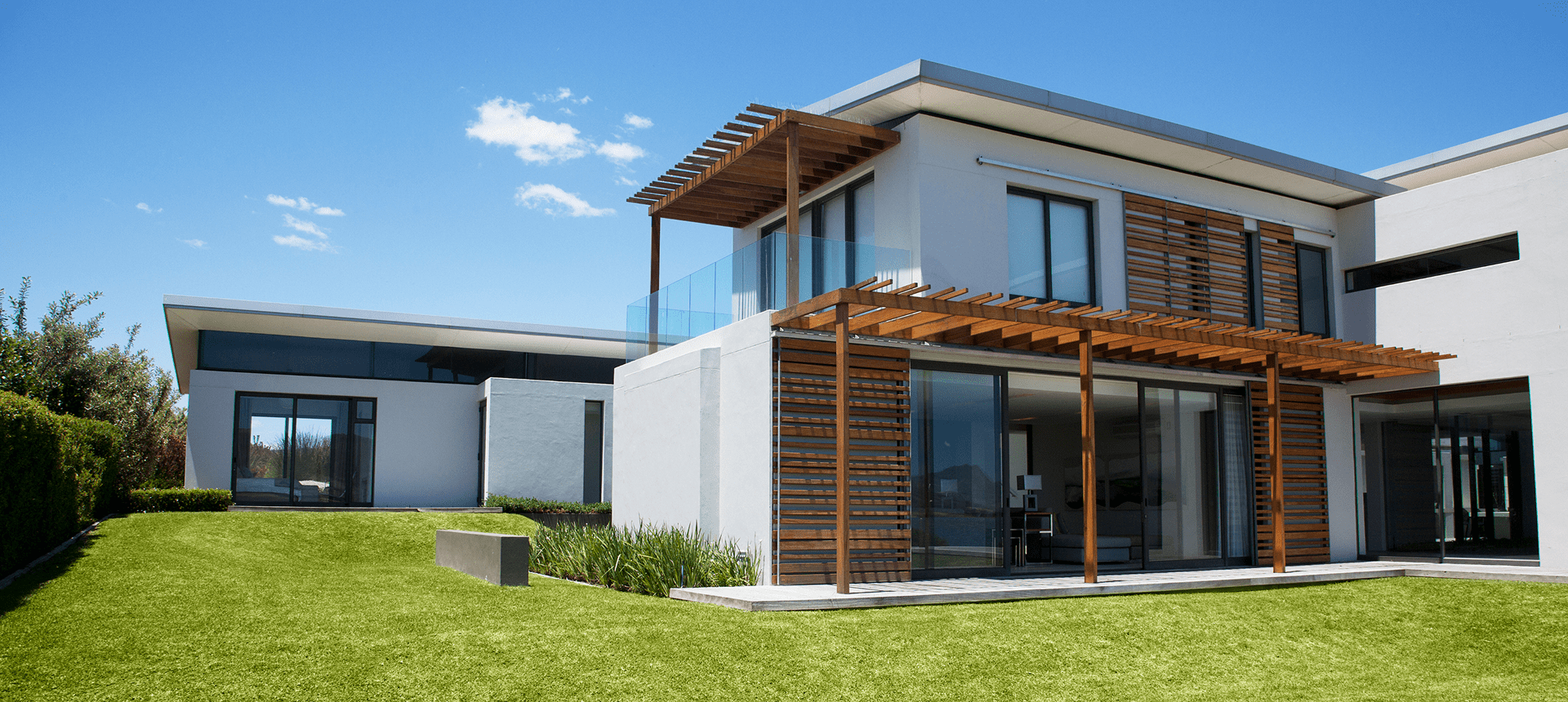 Modern house with wooden accents
